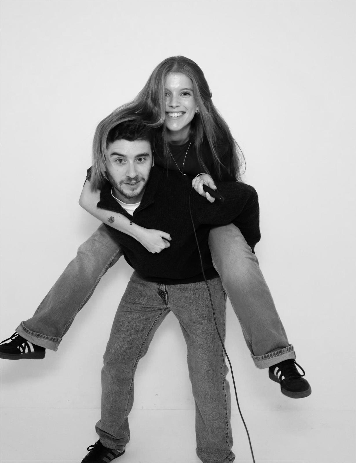 Close up of married couple's hands giving knuckles.